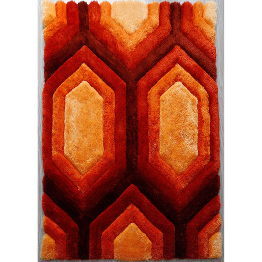 Mateos Shag Red/Orange Contemporary Designed Area Rug