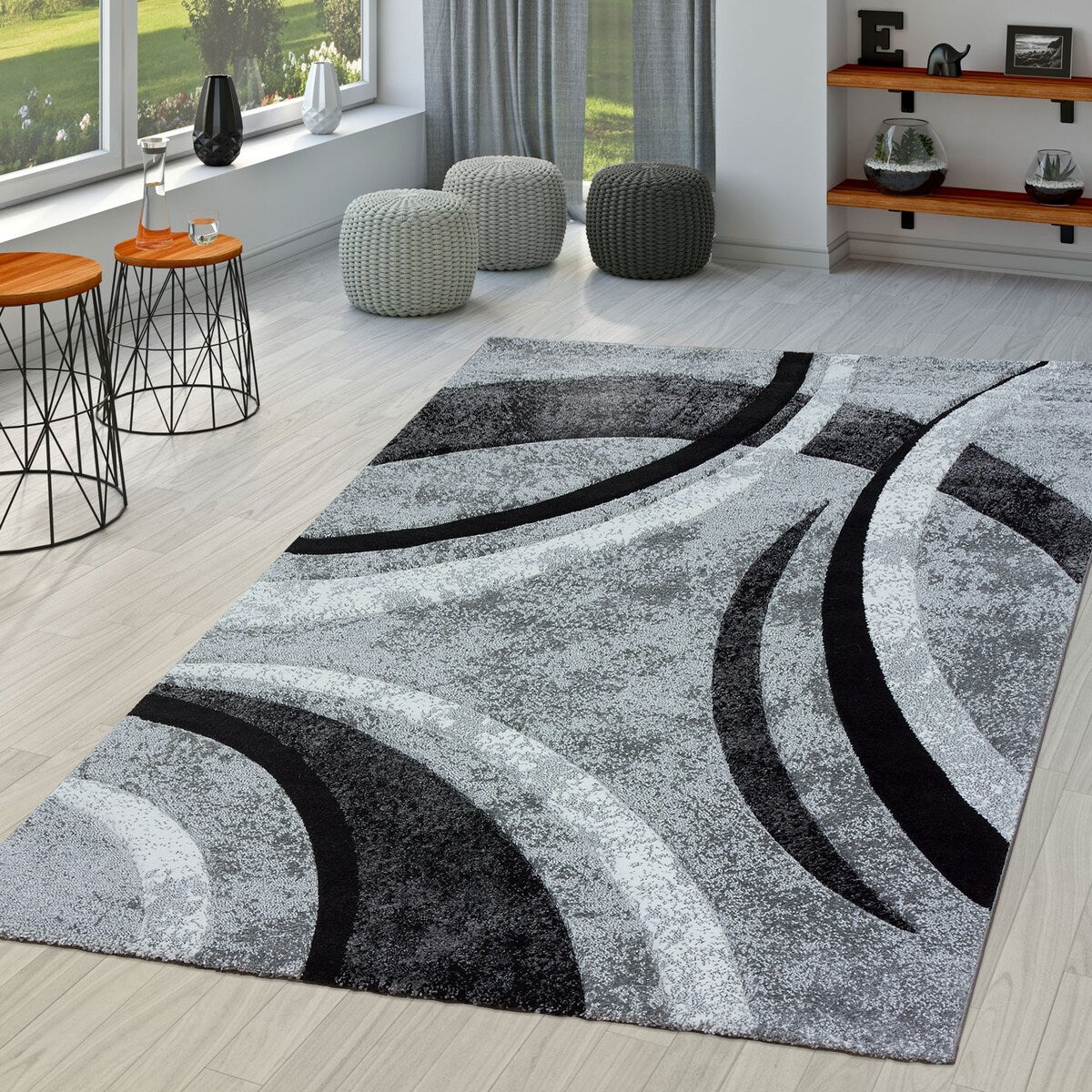 Modern Area Rug for Living Room Abstract Design