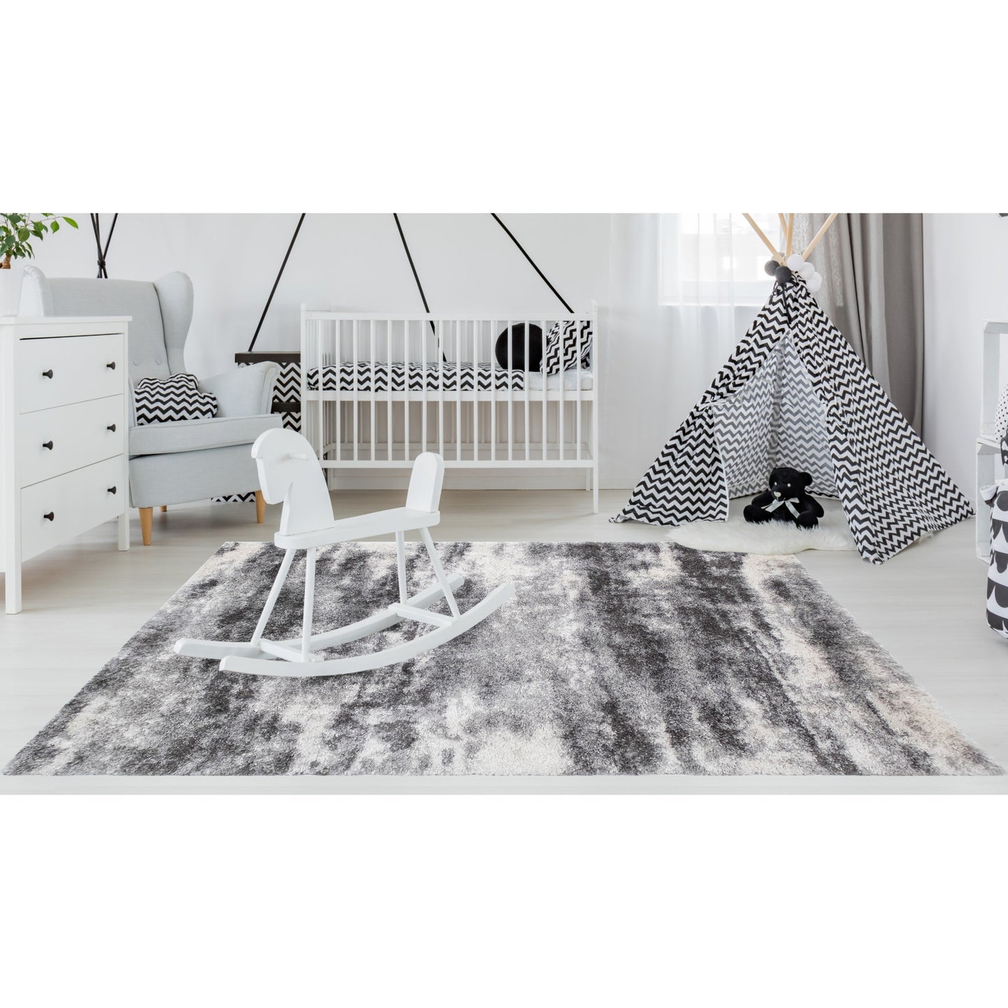 Noori Rug Lux Madison Abstract 2-Inch Shag Area Rug