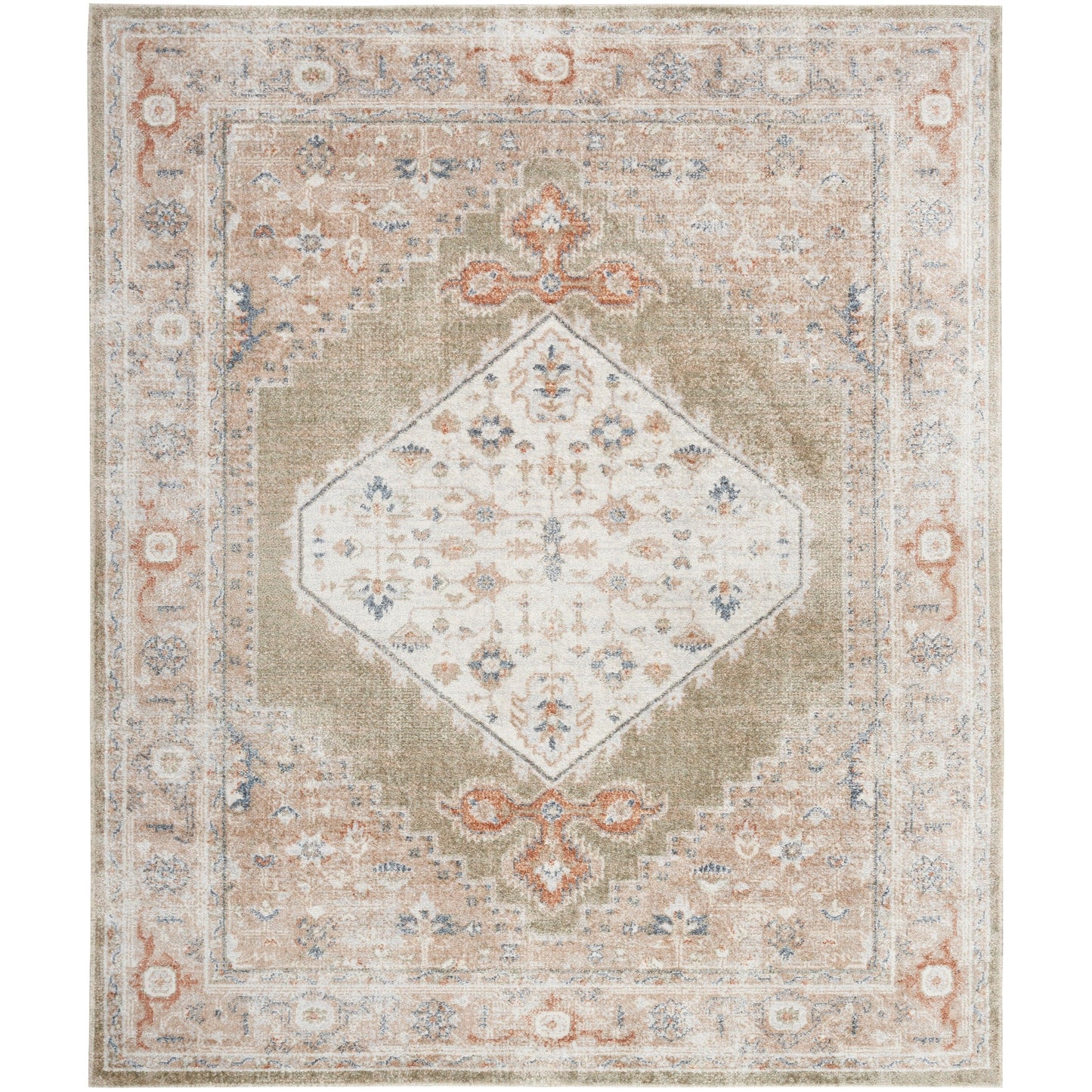Nourison Abby Machine Washable Indoor only Persian Distressed Area Rug