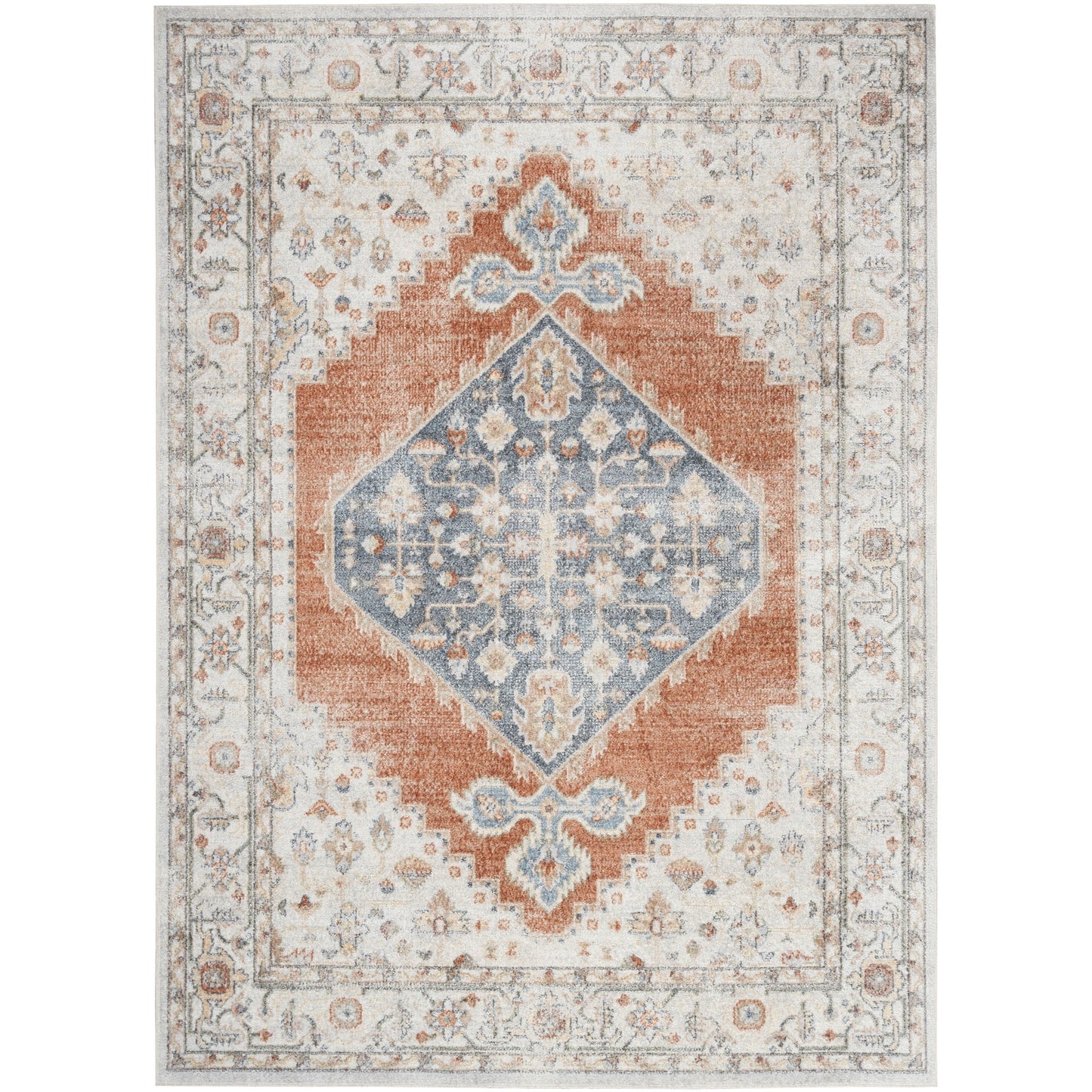 Nourison Abby Machine Washable Indoor only Persian Distressed Area Rug