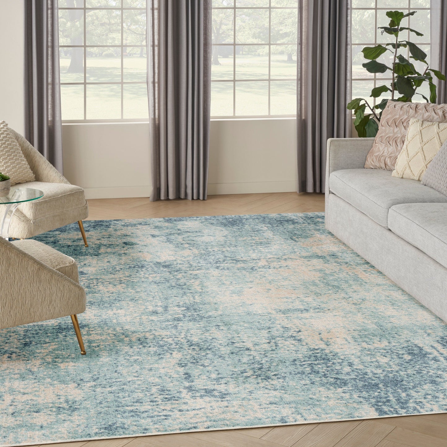 Nourison Astra Machine Washable Abstract Area Rug