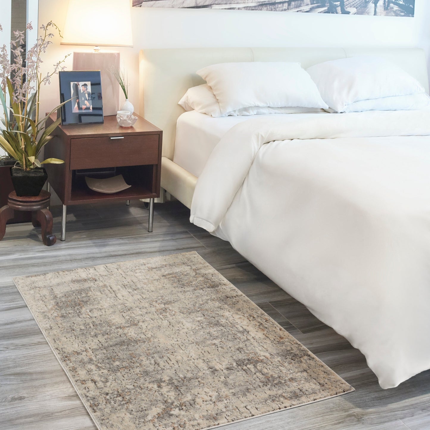 Nourison Concerto Distressed Abstract Beige Grey Area Rug