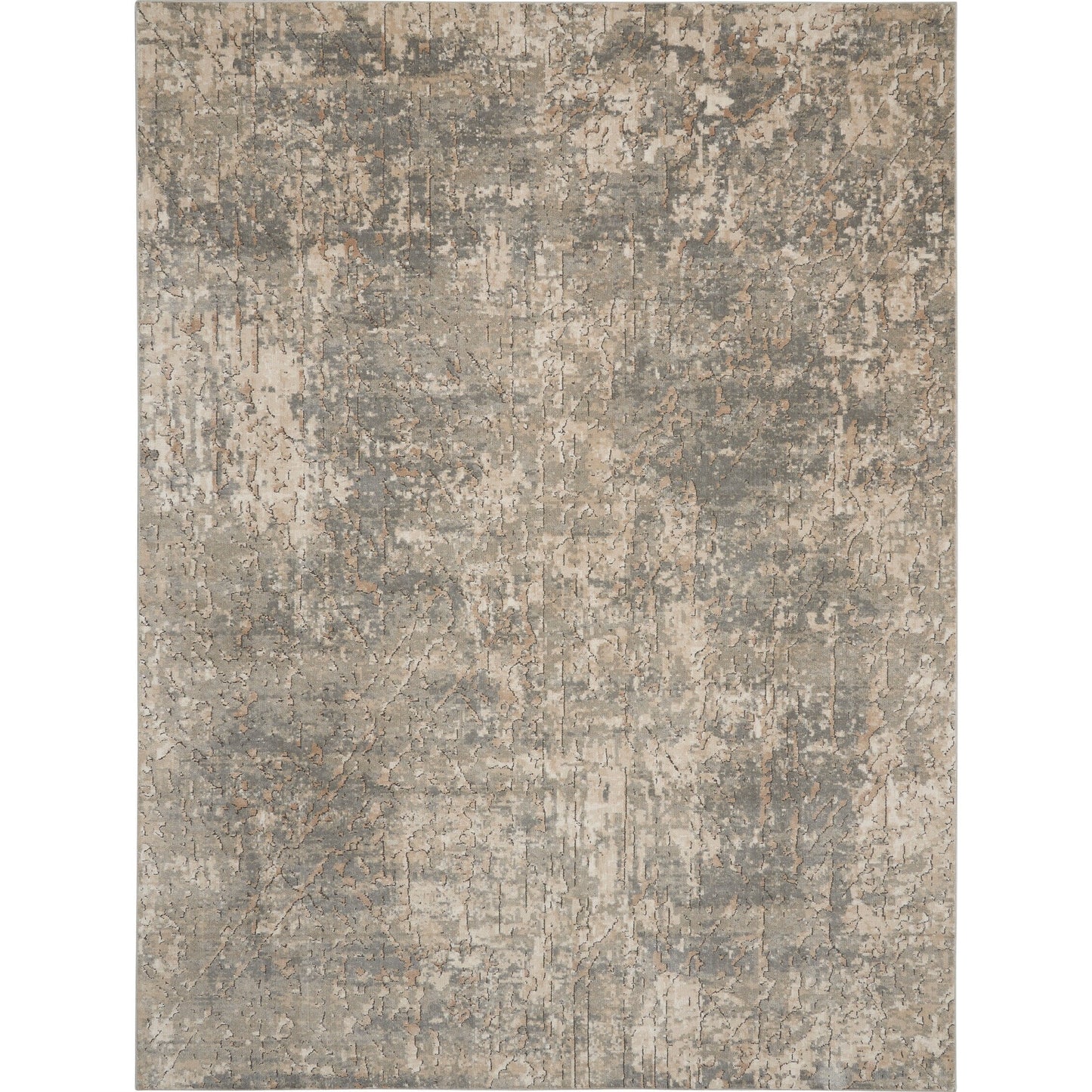 Nourison Concerto Distressed Abstract Beige Grey Area Rug