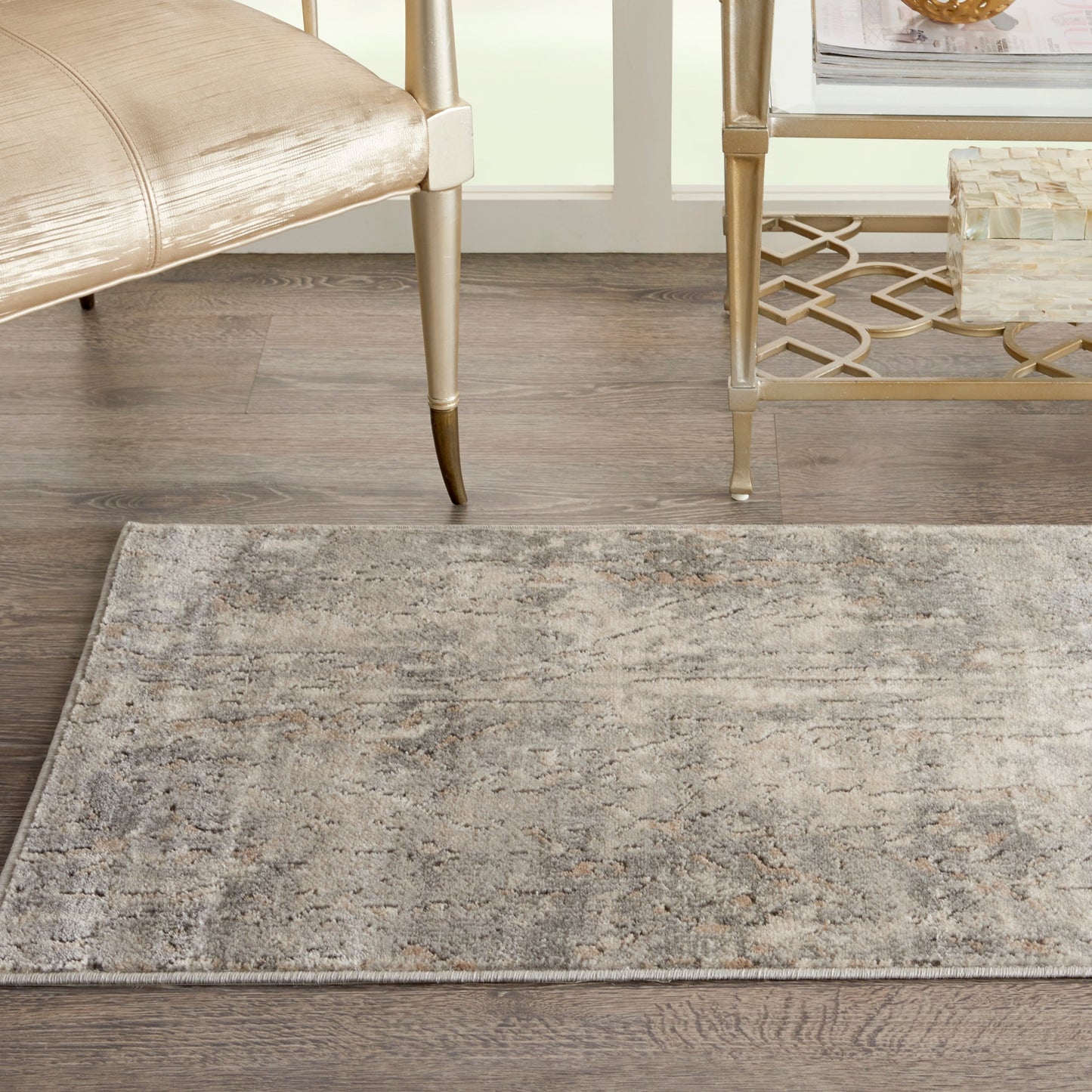 Nourison Concerto Distressed Abstract Beige Grey Area Rug