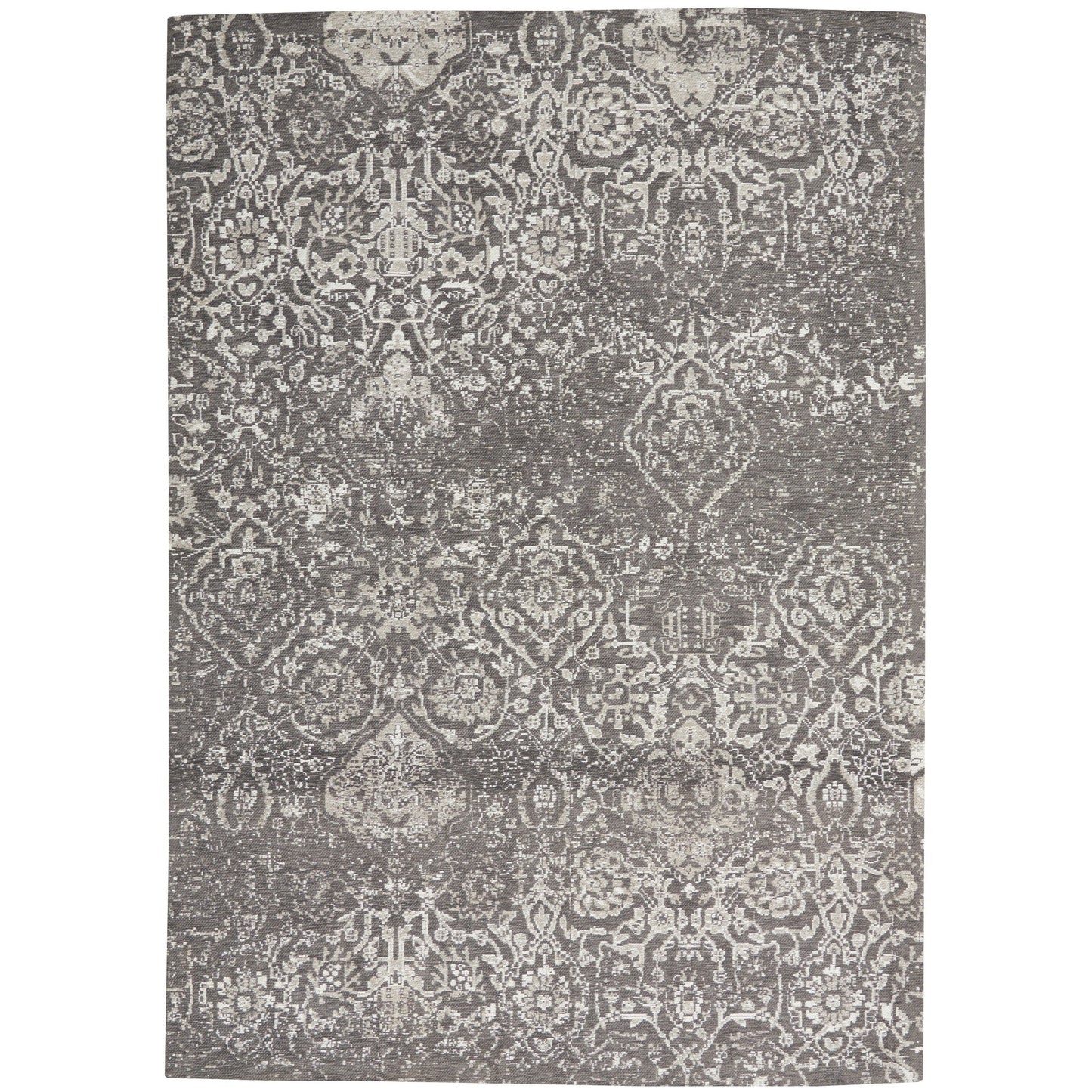 Nourison Damask Distressed Contemporary Area Rug