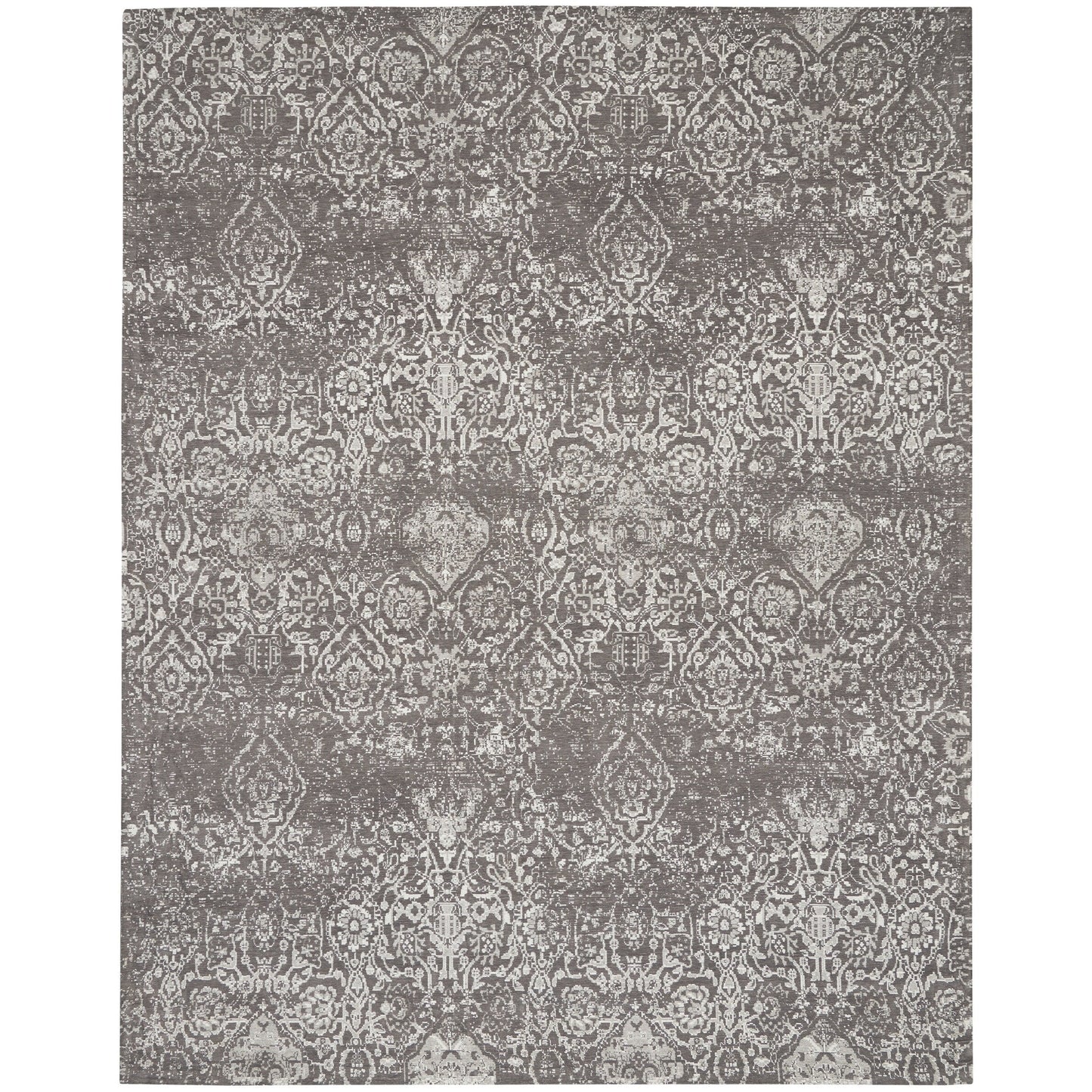 Nourison Damask Distressed Contemporary Area Rug