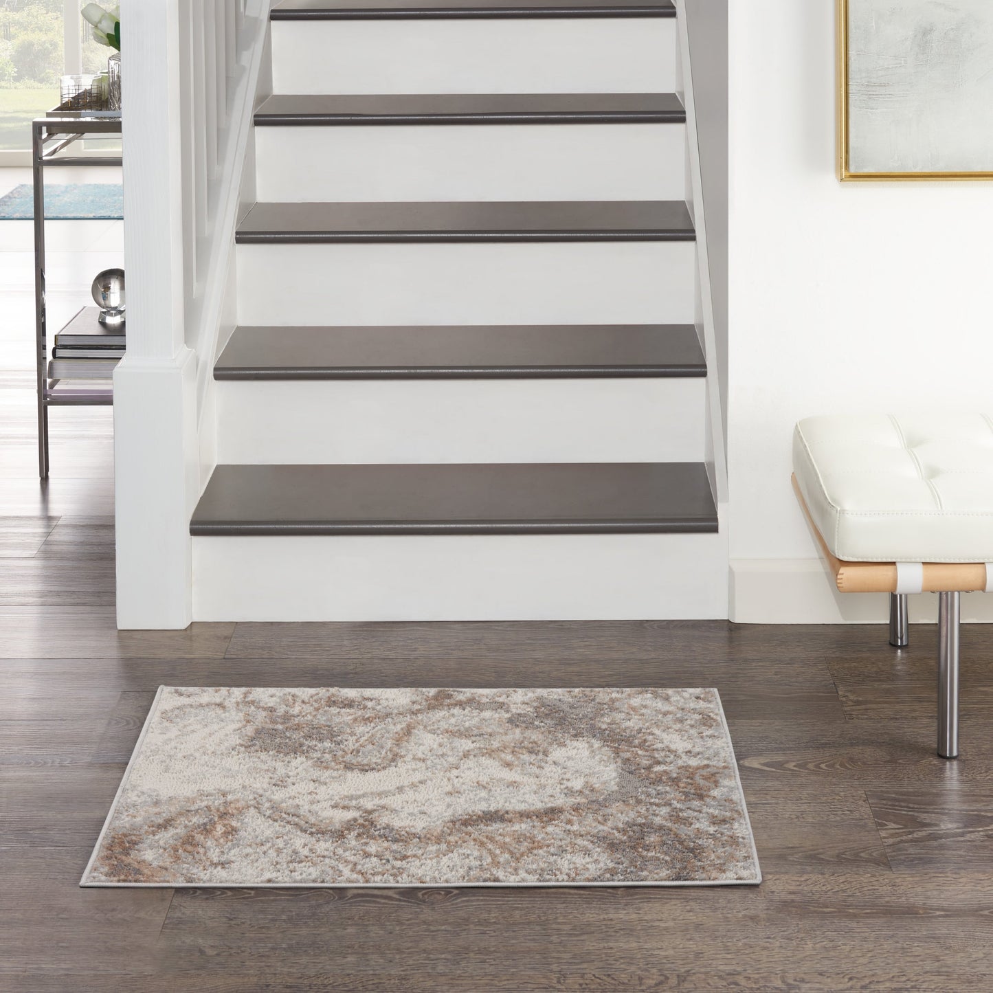 Nourison Elation Modern Abstract Ivory Grey Area Rug