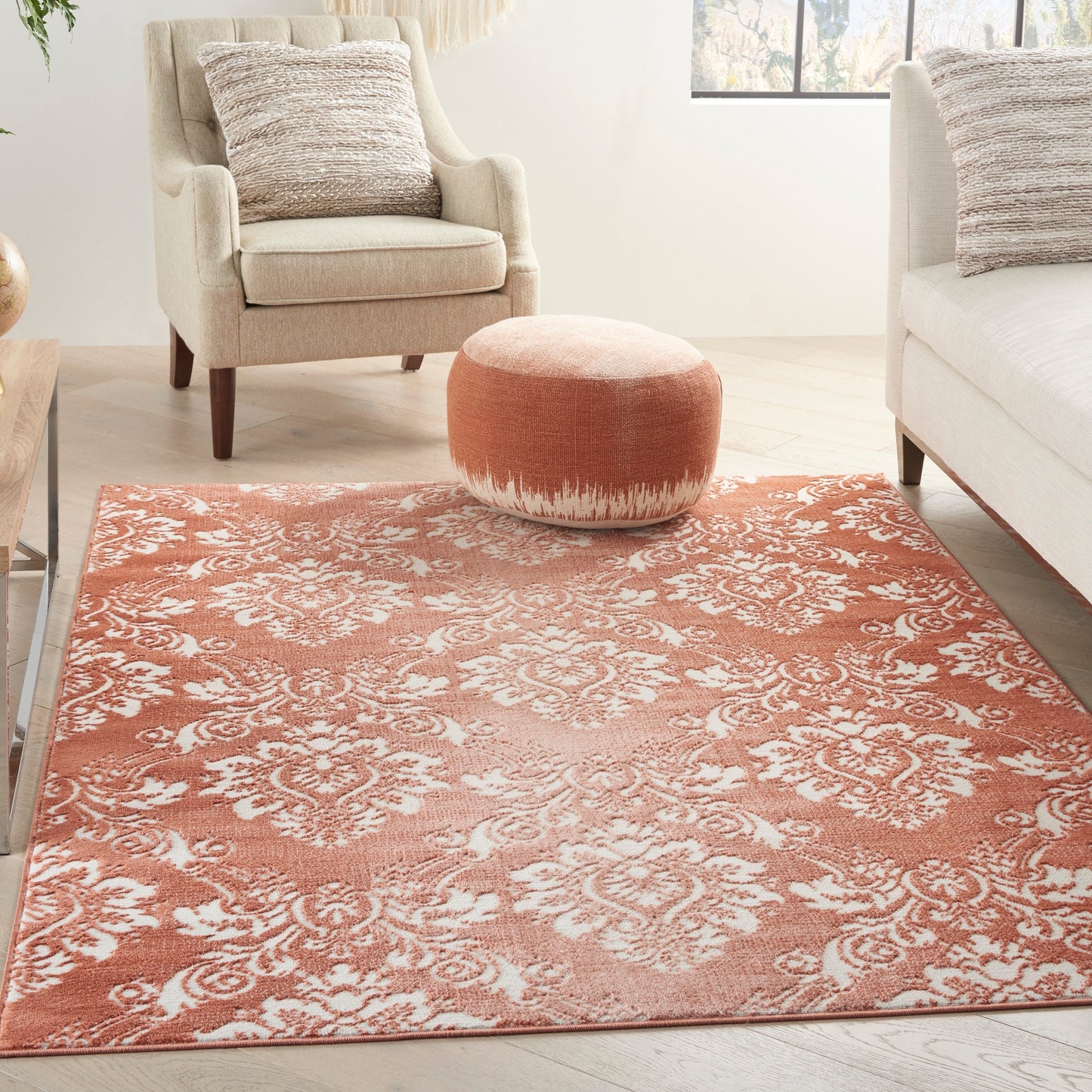 Nourison Elation Damask Pattern French Country Area Rug