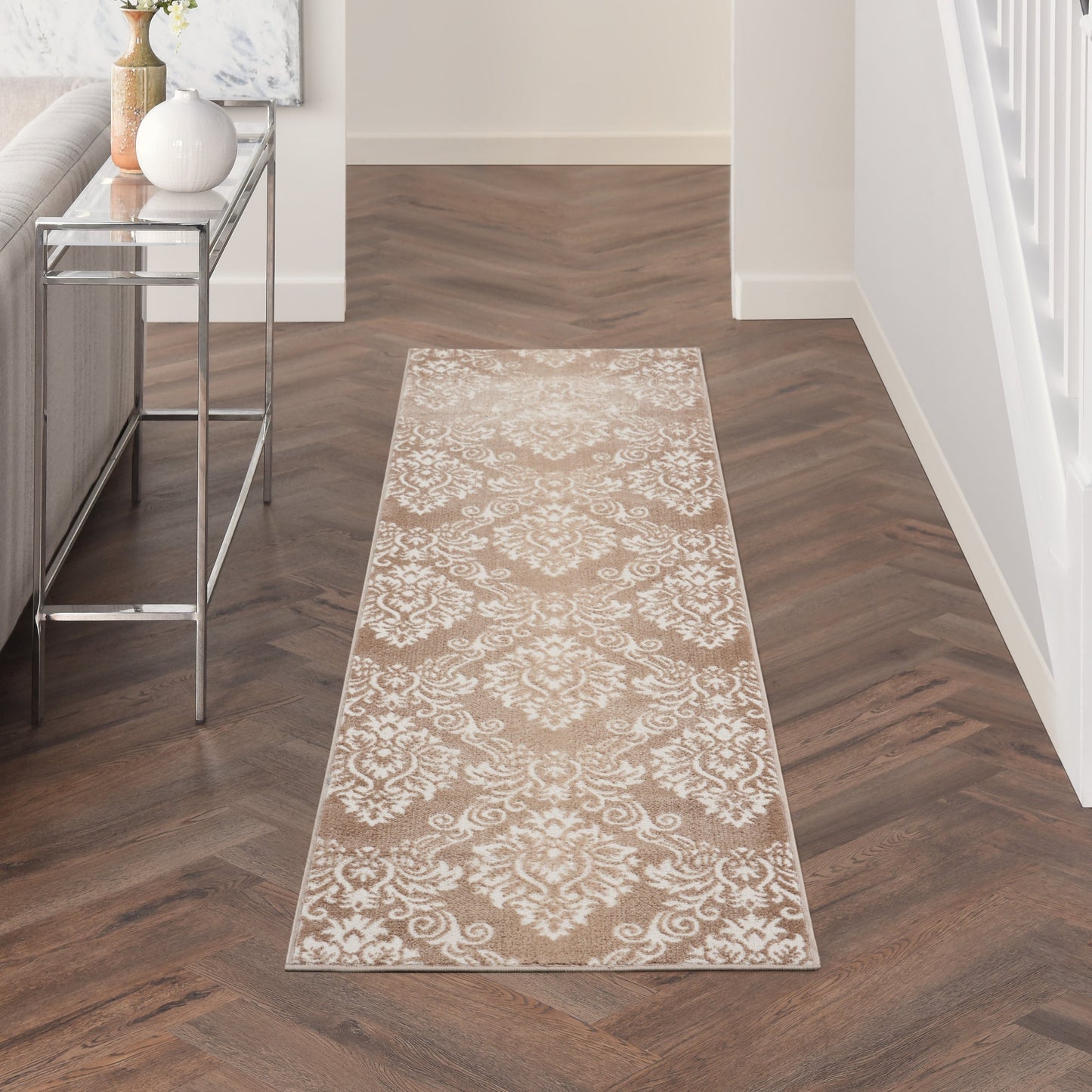 Nourison Elation Damask Pattern French Country Area Rug