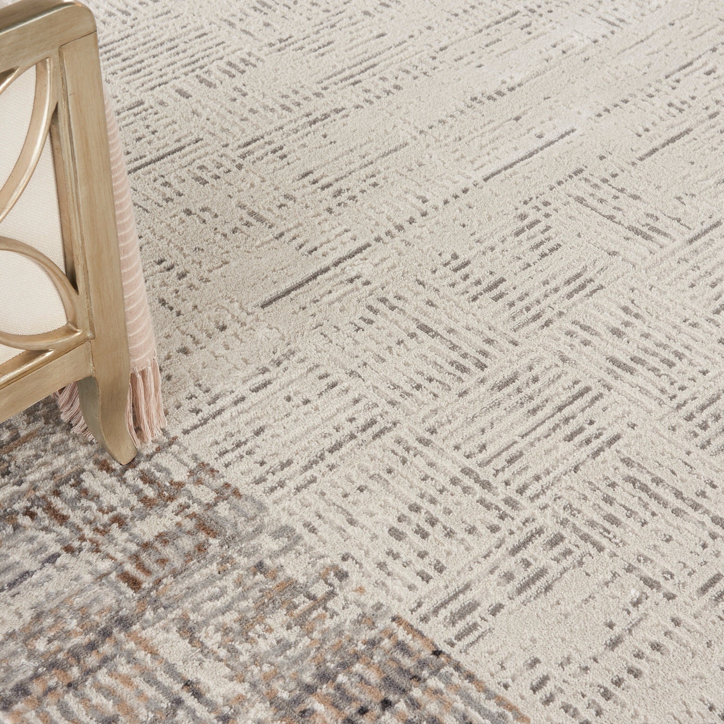 Nourison Emily Indoor only Ivory Grey Abstract Area Rug