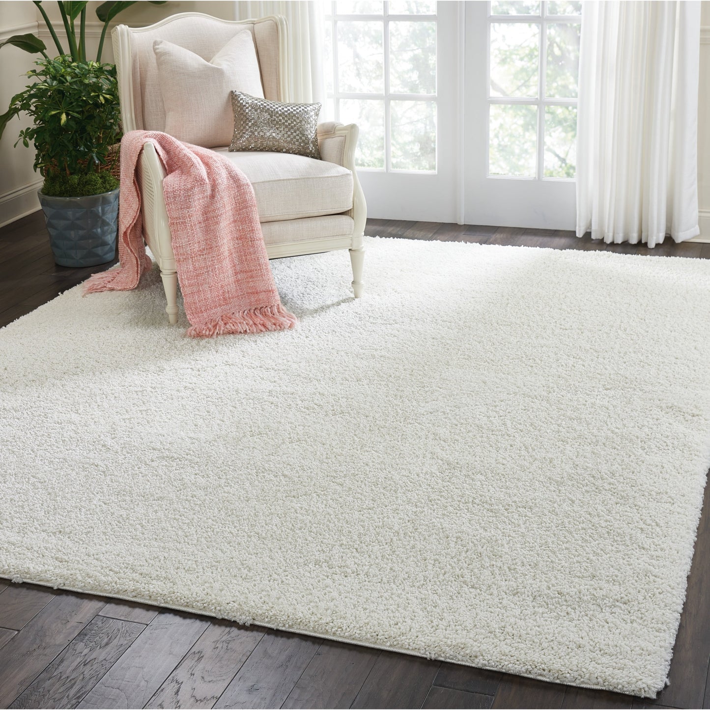 Nourison Malibu Shag Modern Plush Solid Area Rug