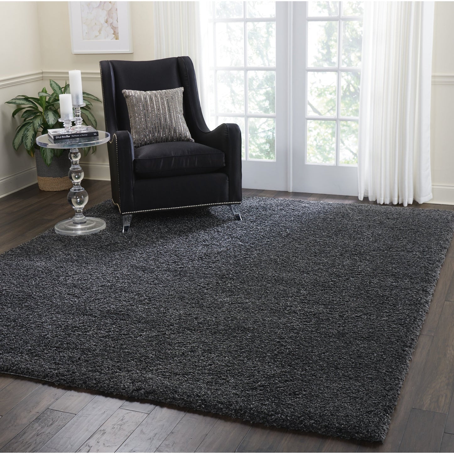 Nourison Malibu Shag Modern Plush Solid Area Rug