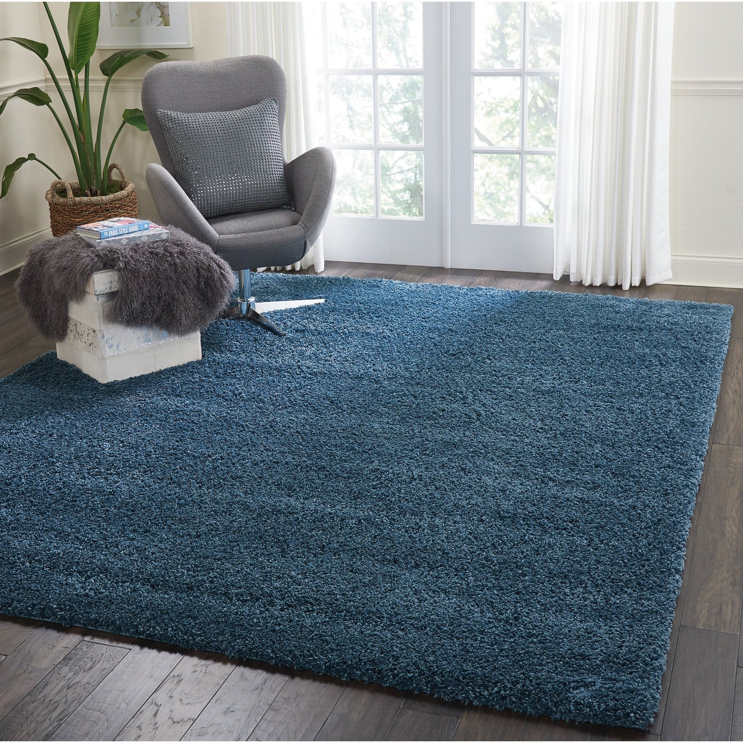 Nourison Malibu Shag Modern Plush Solid Area Rug