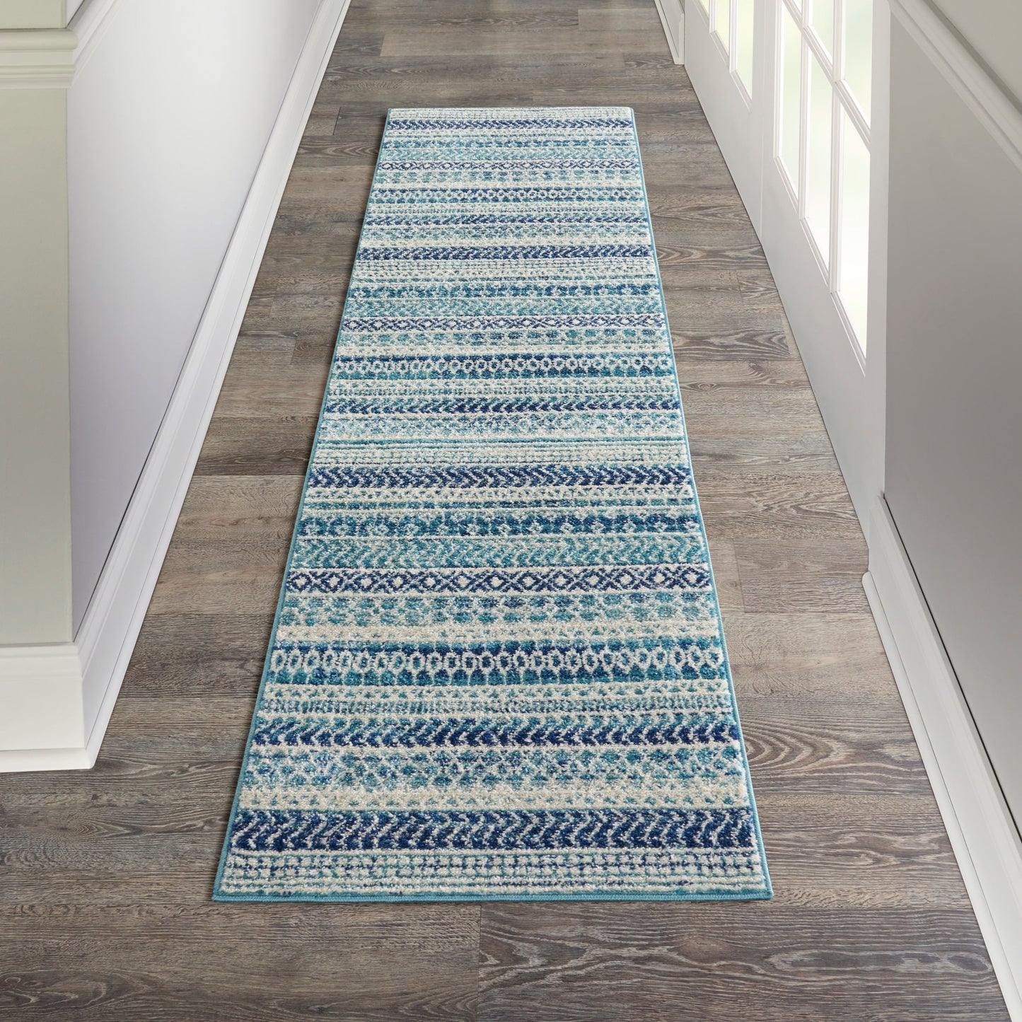 Nourison Passion Indigo Blue Coastal Geometric Area Rug