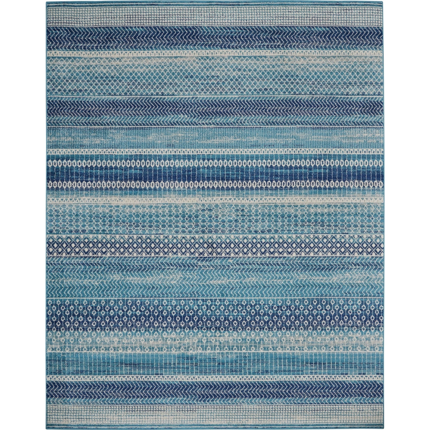 Nourison Passion Indigo Blue Coastal Geometric Area Rug