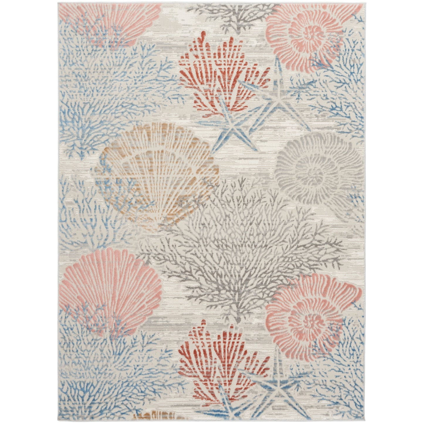 Nourison Pompeii Coastal Beach Shells and Coral Area Rug