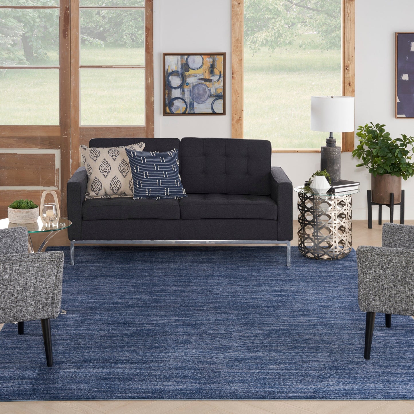 Nourison Modern Solid Indoor/Outdoor Area Rug
