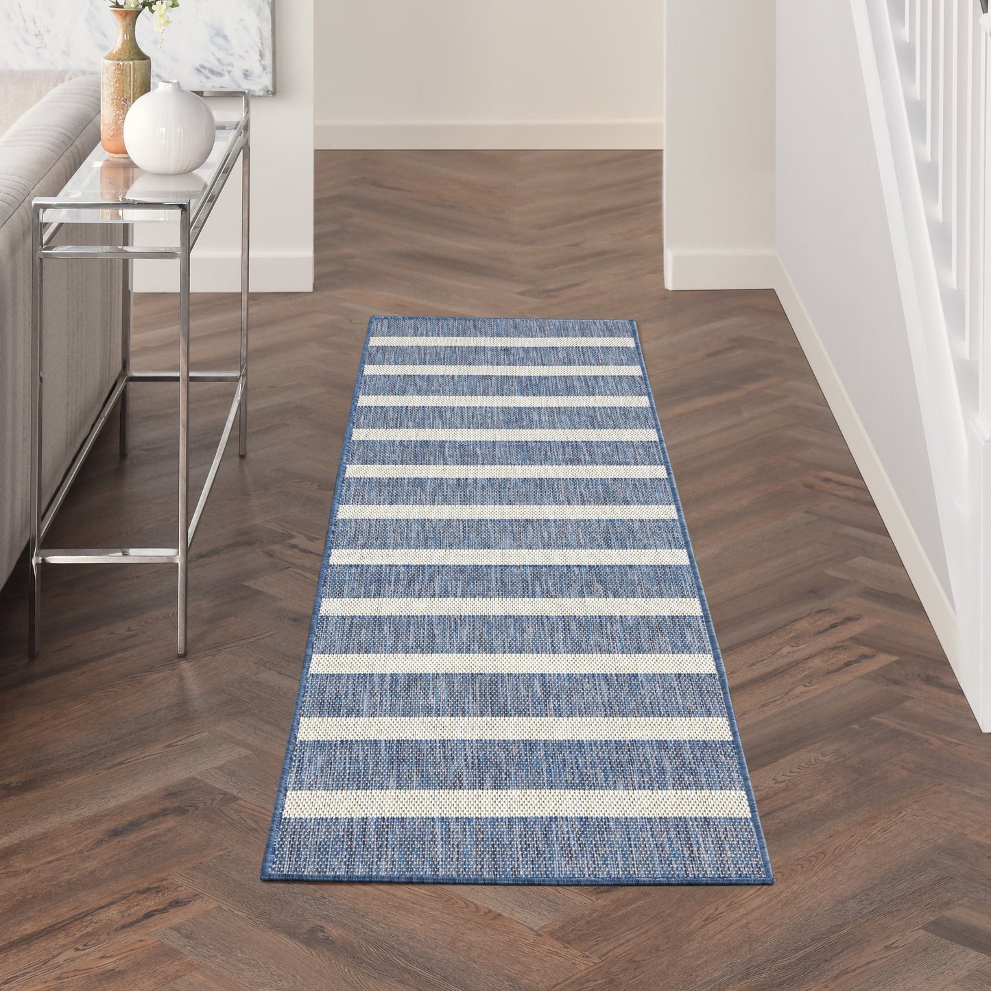 Nourison Selerno Indoor/Outdoor Striped Area Rug.