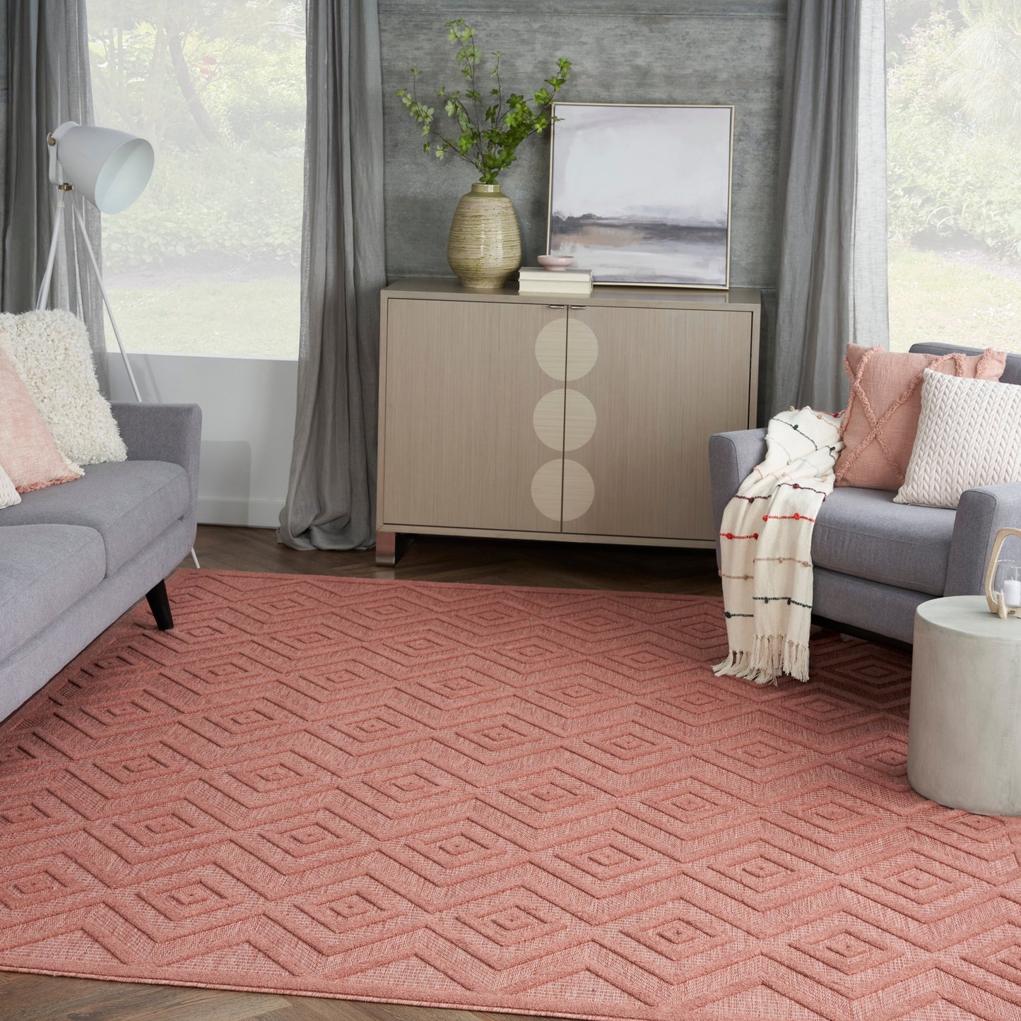 Nourison Versatile Indoor/Outdoor Geometric Flatweave Area Rug