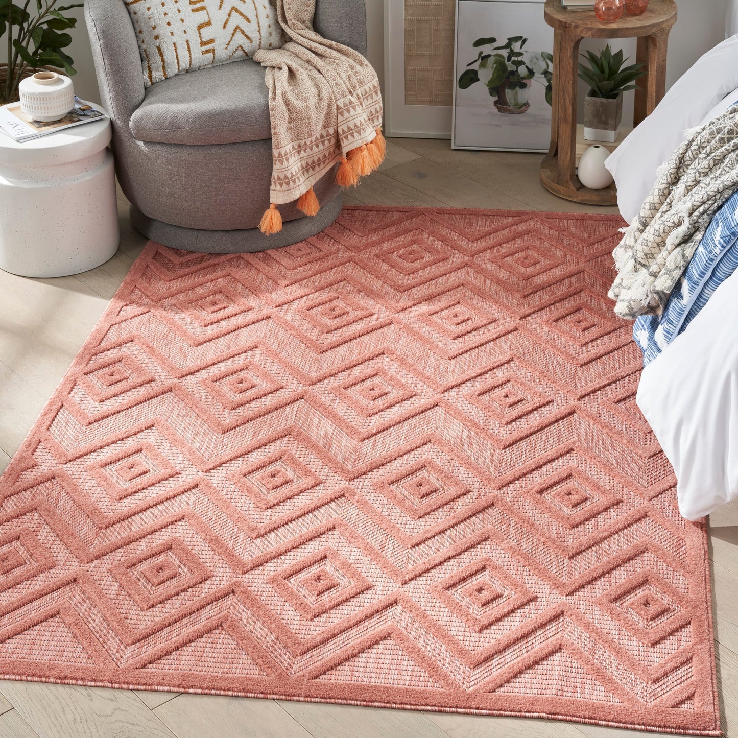Nourison Versatile Indoor/Outdoor Geometric Flatweave Area Rug
