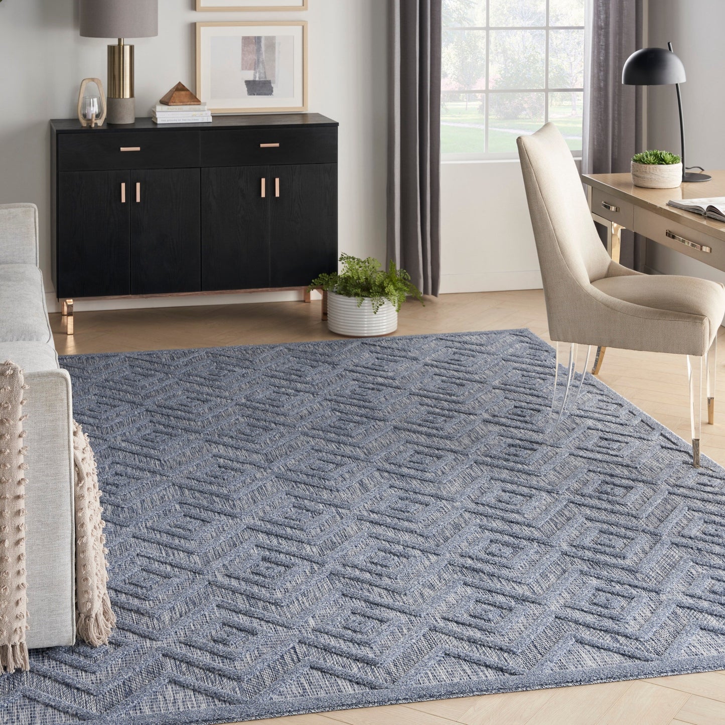 Nourison Versatile Indoor/Outdoor Geometric Flatweave Area Rug