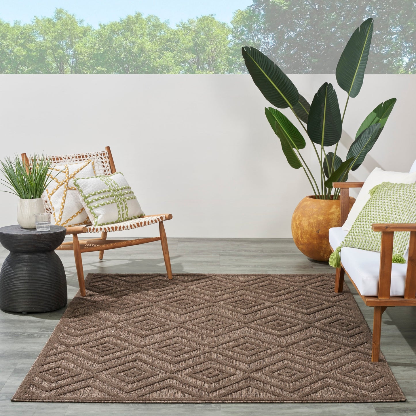 Nourison Versatile Indoor/Outdoor Geometric Flatweave Area Rug