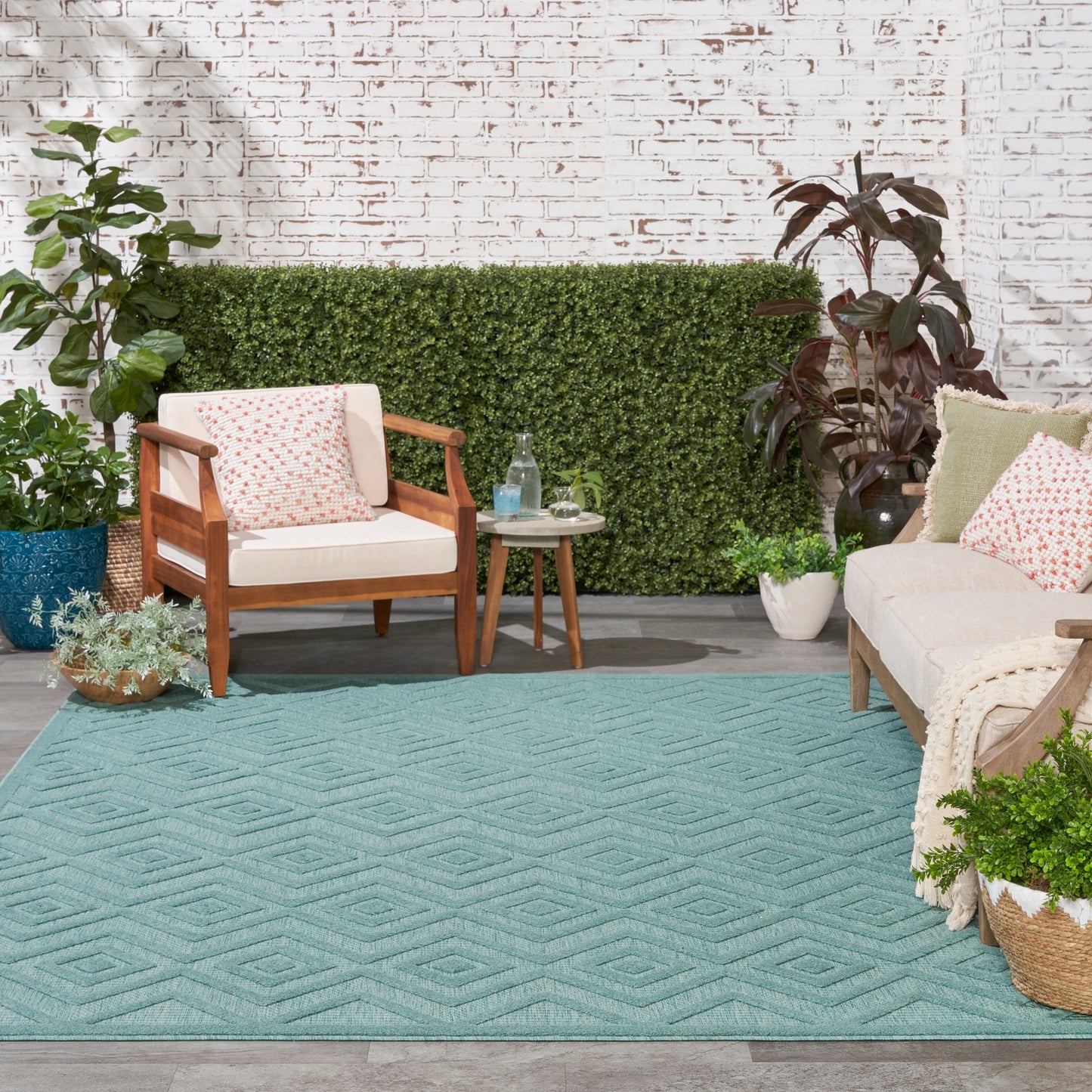 Nourison Versatile Indoor/Outdoor Geometric Flatweave Area Rug