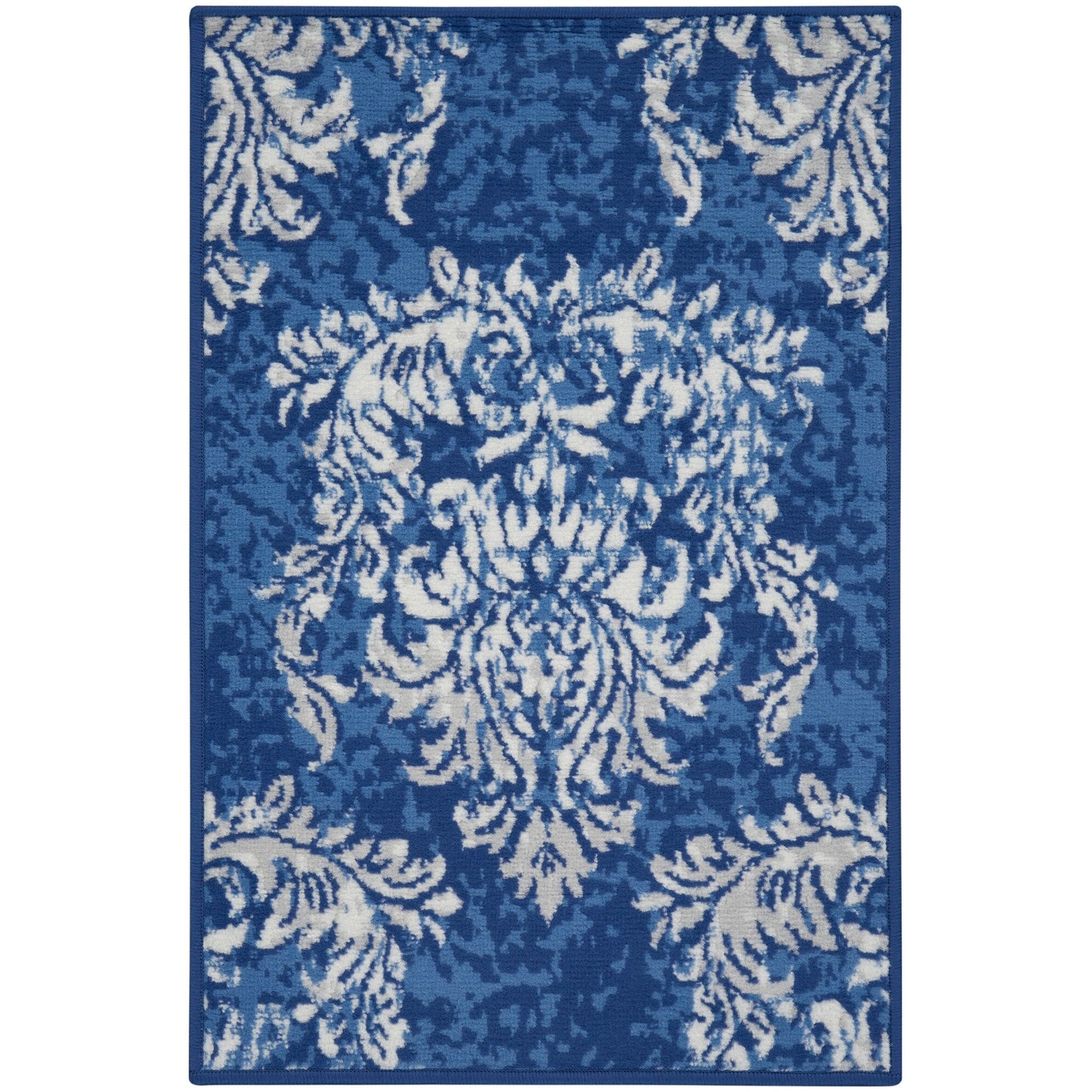 Nourison Whimsicle French Country Botanical Ivory Navy Area Rug