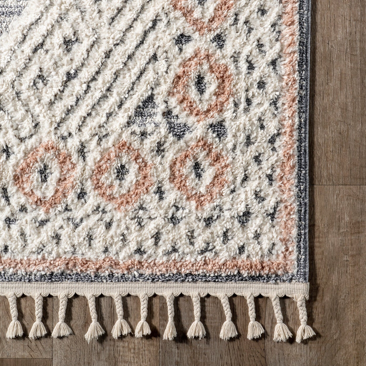 Nuloom Acacia Raised Diamond Tasseled Area Rug
