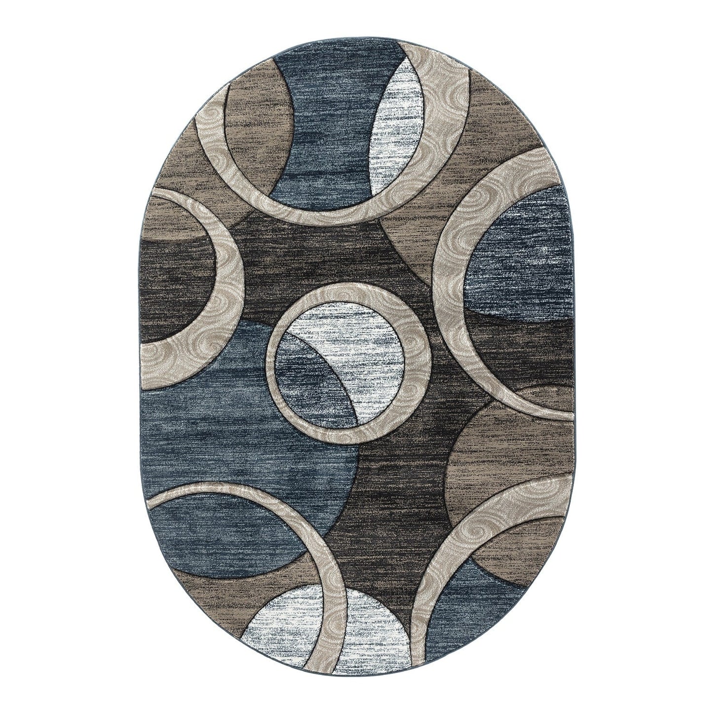 Orelsi Collection Abstract Geometric Circles Area Rug