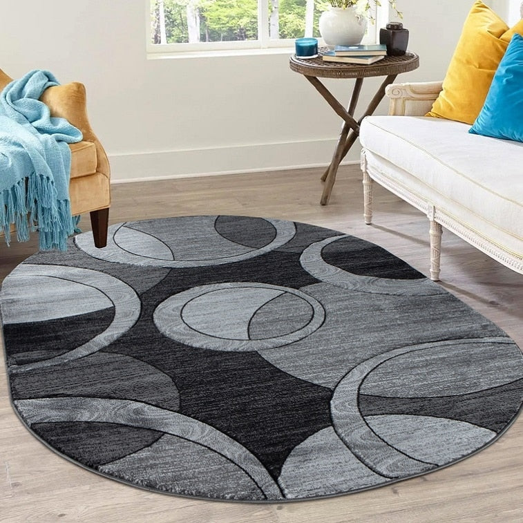 Orelsi Collection Abstract Geometric Circles Area Rug