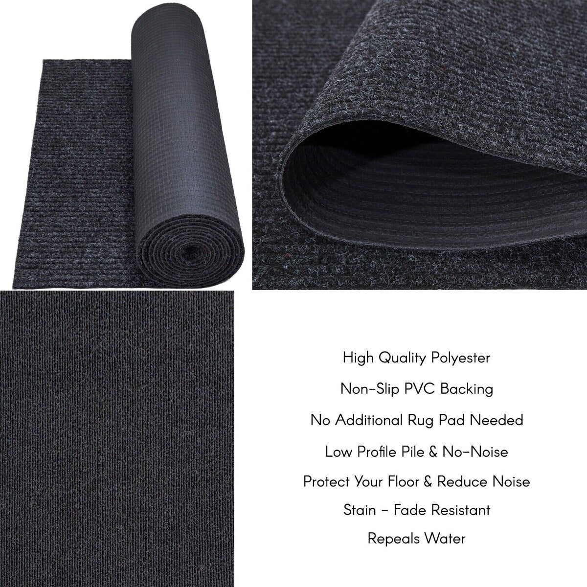 Outdoor/Indoor Custom Size Carpet Runner Rug 36'' wide x your choice of length with Non-Slip PVC Backing
