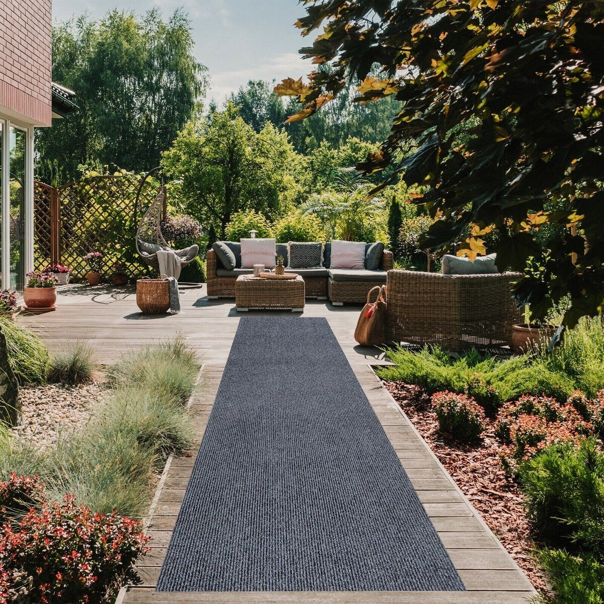 Outdoor/Indoor Custom Size Carpet Runner Rug 36'' wide x your choice of length with Non-Slip PVC Backing