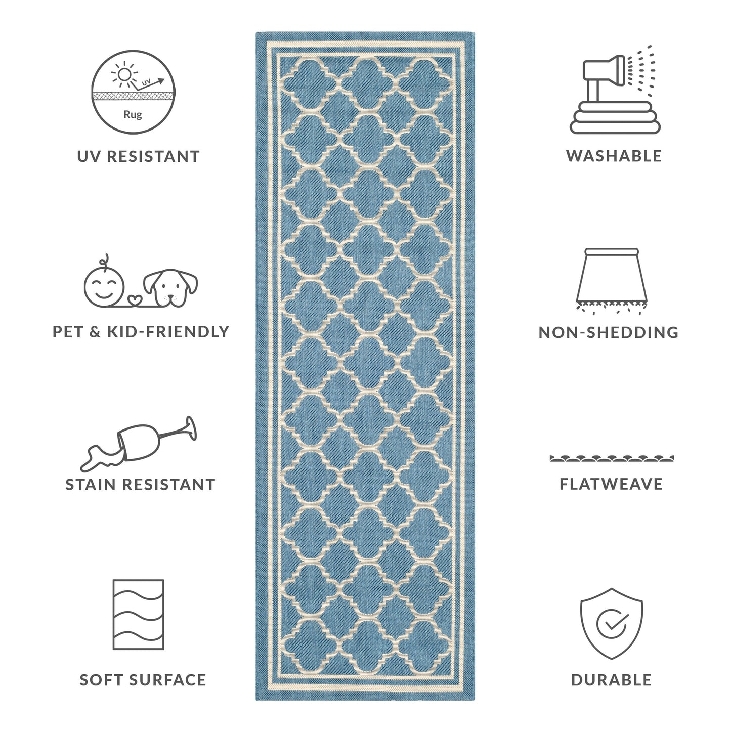 SAFAVIEH Courtyard Kristelle Indoor/ Outdoor Waterproof Patio Backyard Rug