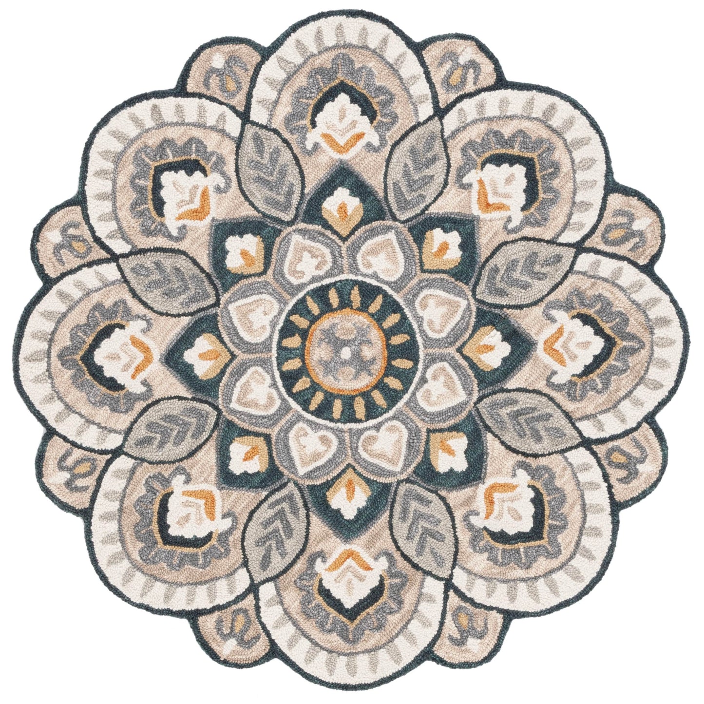 SAFAVIEH Handmade Novelty Sheyla Ornate Flower Wool Rug