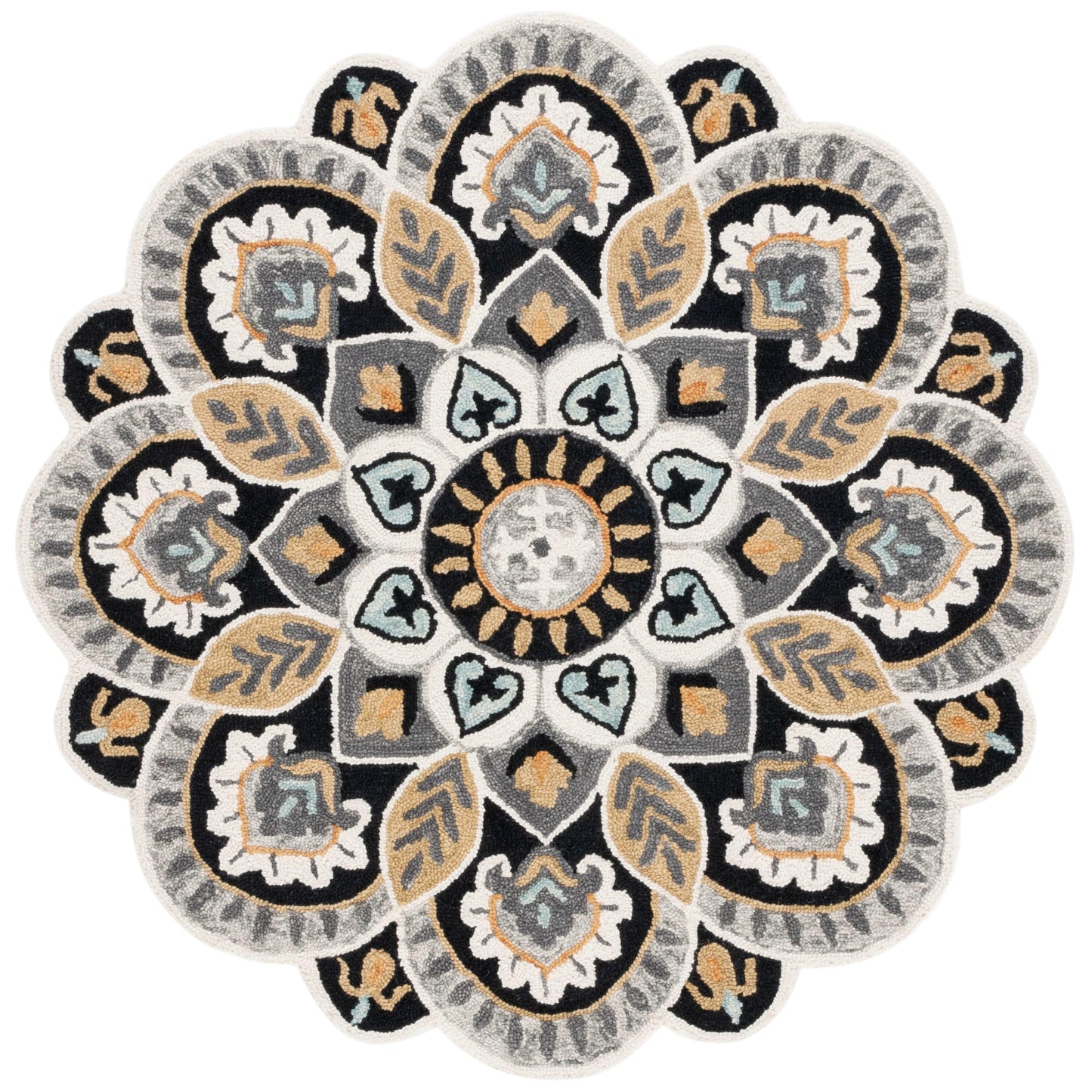 SAFAVIEH Handmade Novelty Sheyla Ornate Flower Wool Rug