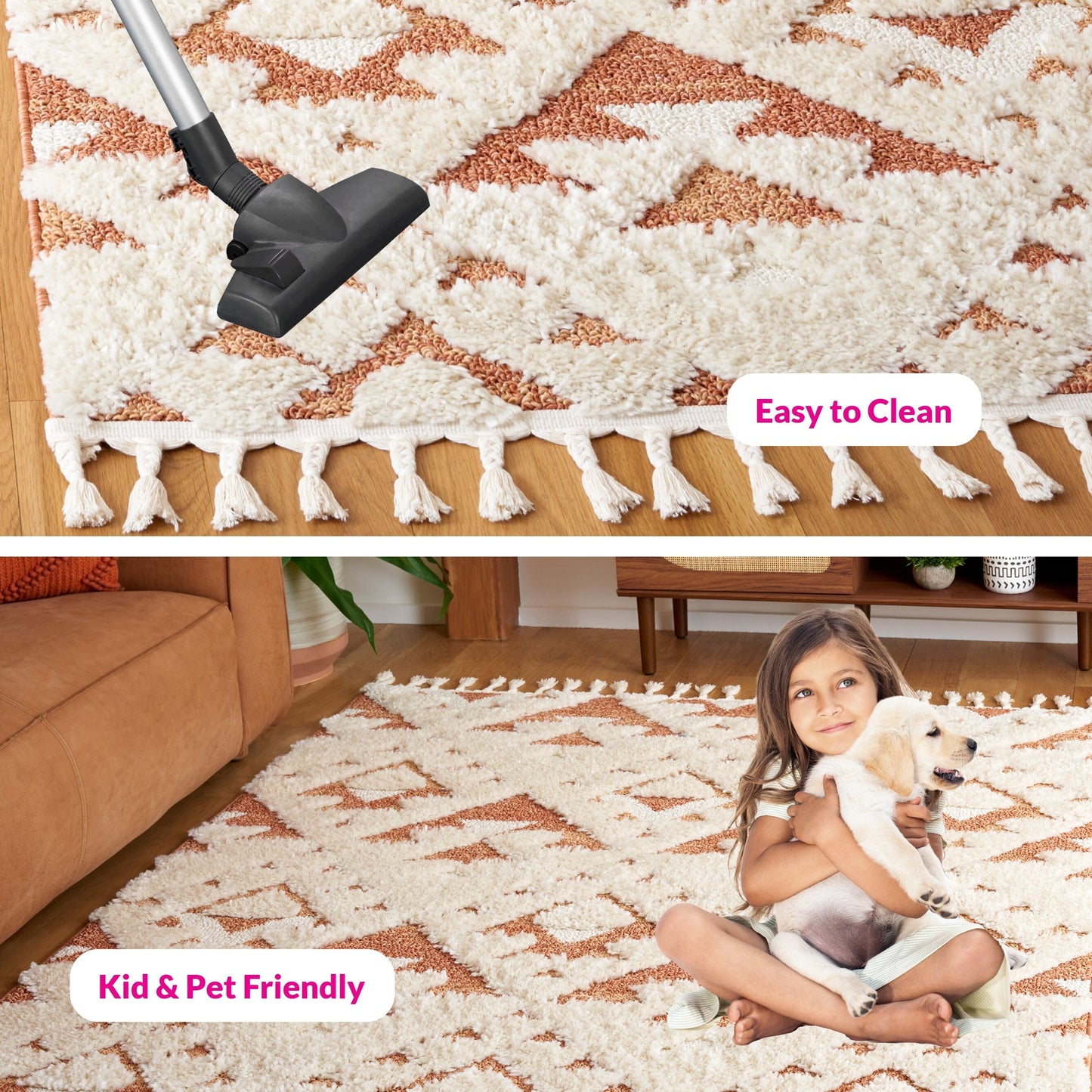 SAFAVIEH Moroccan Tassel Shag Delores 2-inch Thick Rug