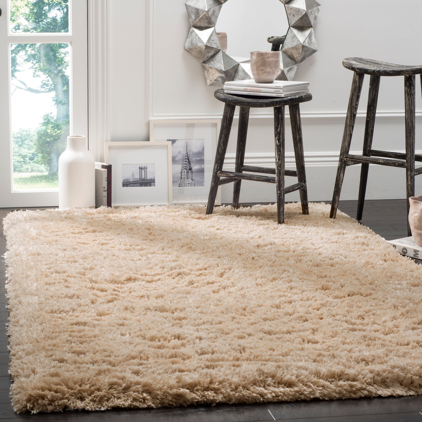 SAFAVIEH Polar Shag Alabama Glam Solid 3-inch Extra Thick
