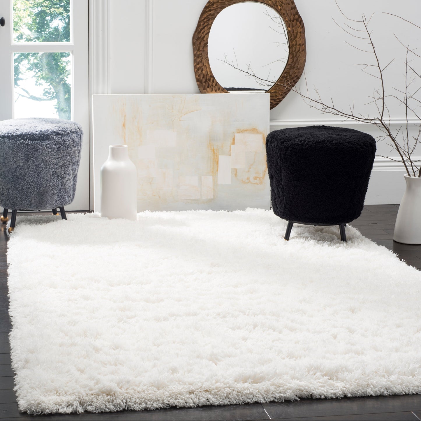 SAFAVIEH Polar Shag Alabama Glam Solid 3-inch Extra Thick