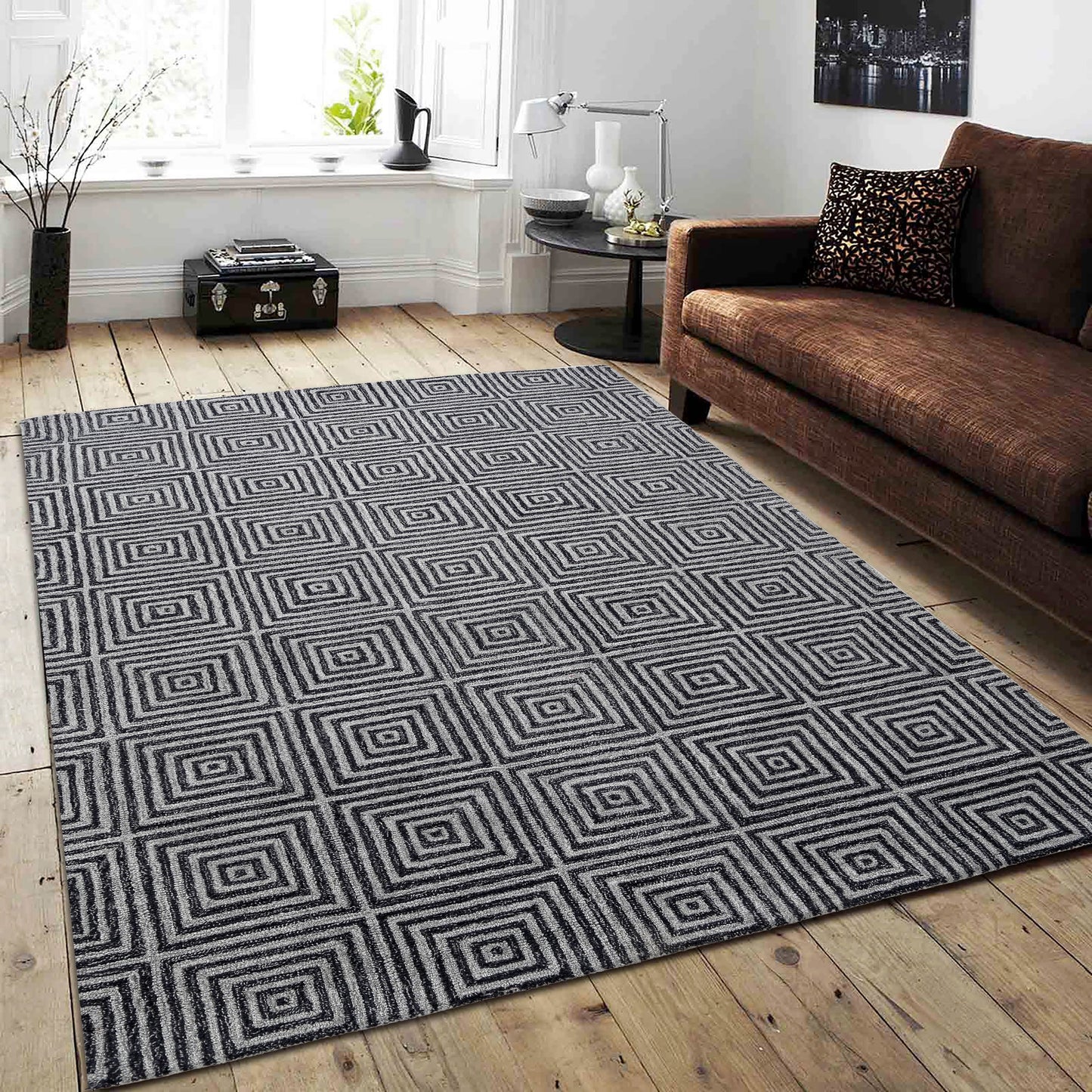 George Towne Living Sara Luxury Handmade Abstract Wool Sara Area Rug