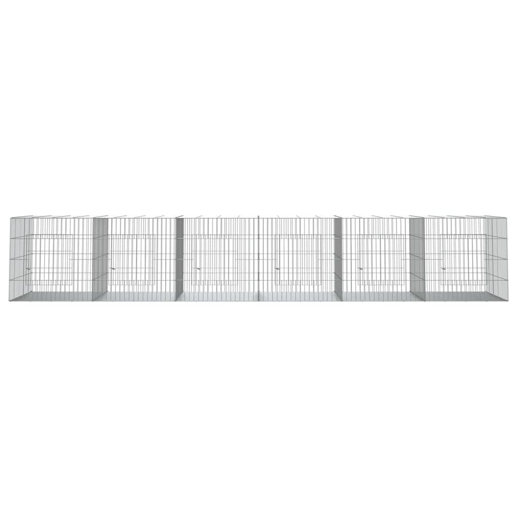 vidaXL 3-Panel Rabbit Cage Animal Hutch Playpen Enclosure Galvanized Iron