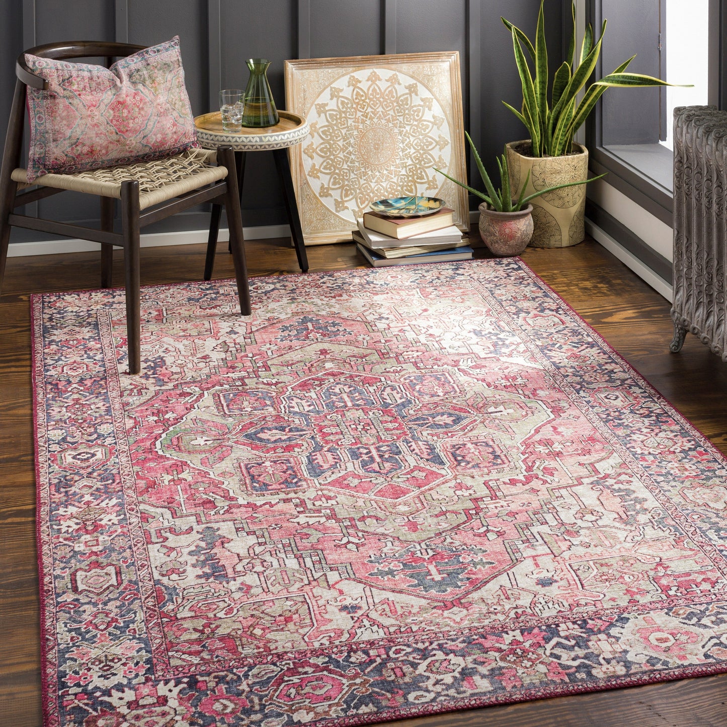 Livabliss Adenia Vintage Medallion Printed Area Rug