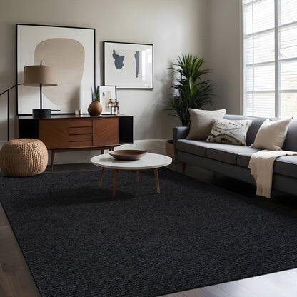 Beverly Rug Solid Color Non-Slip Rubber Back Washable Indoor Area Rug