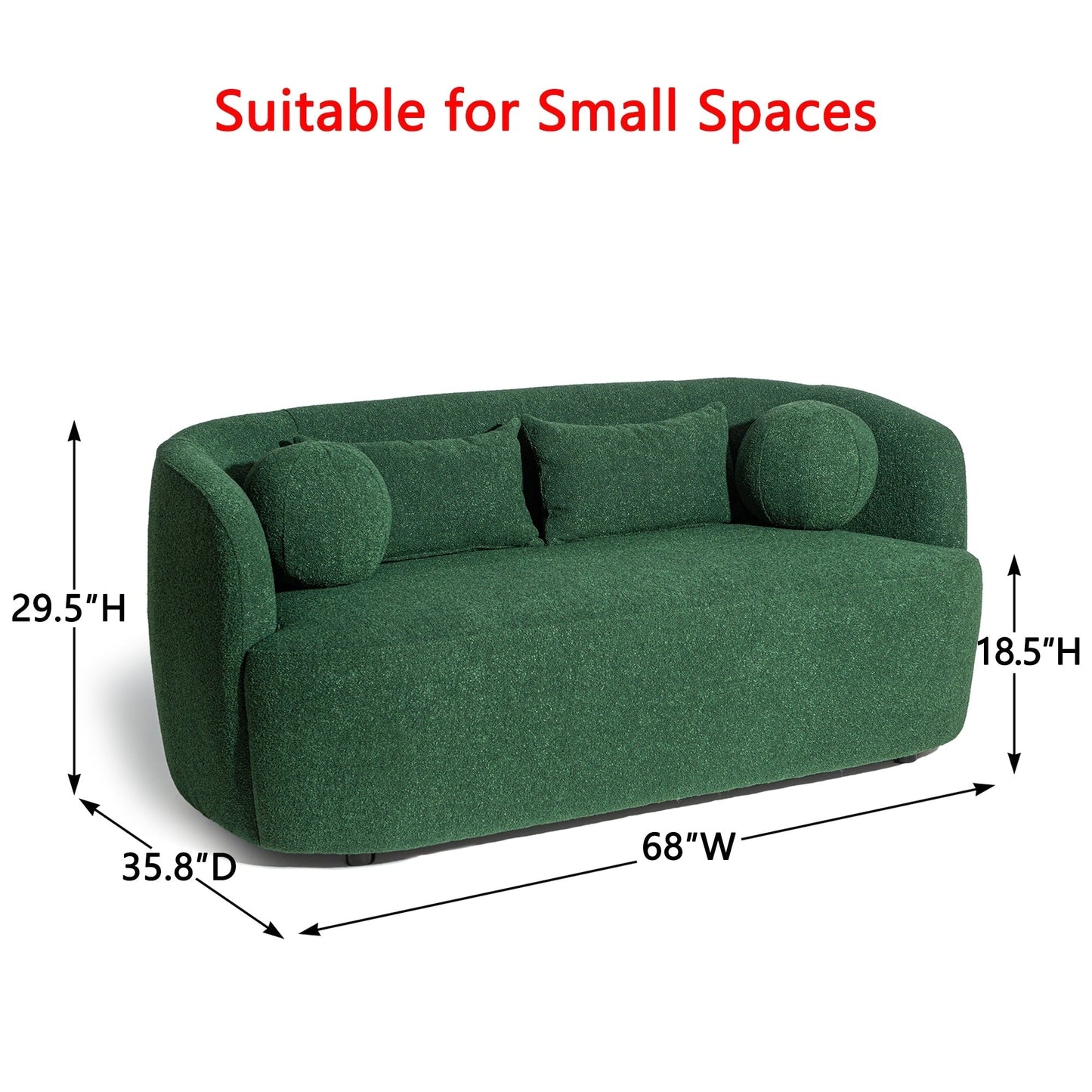 Causeuse 2 places rembourrée KINWELL Boucle avec oreillers