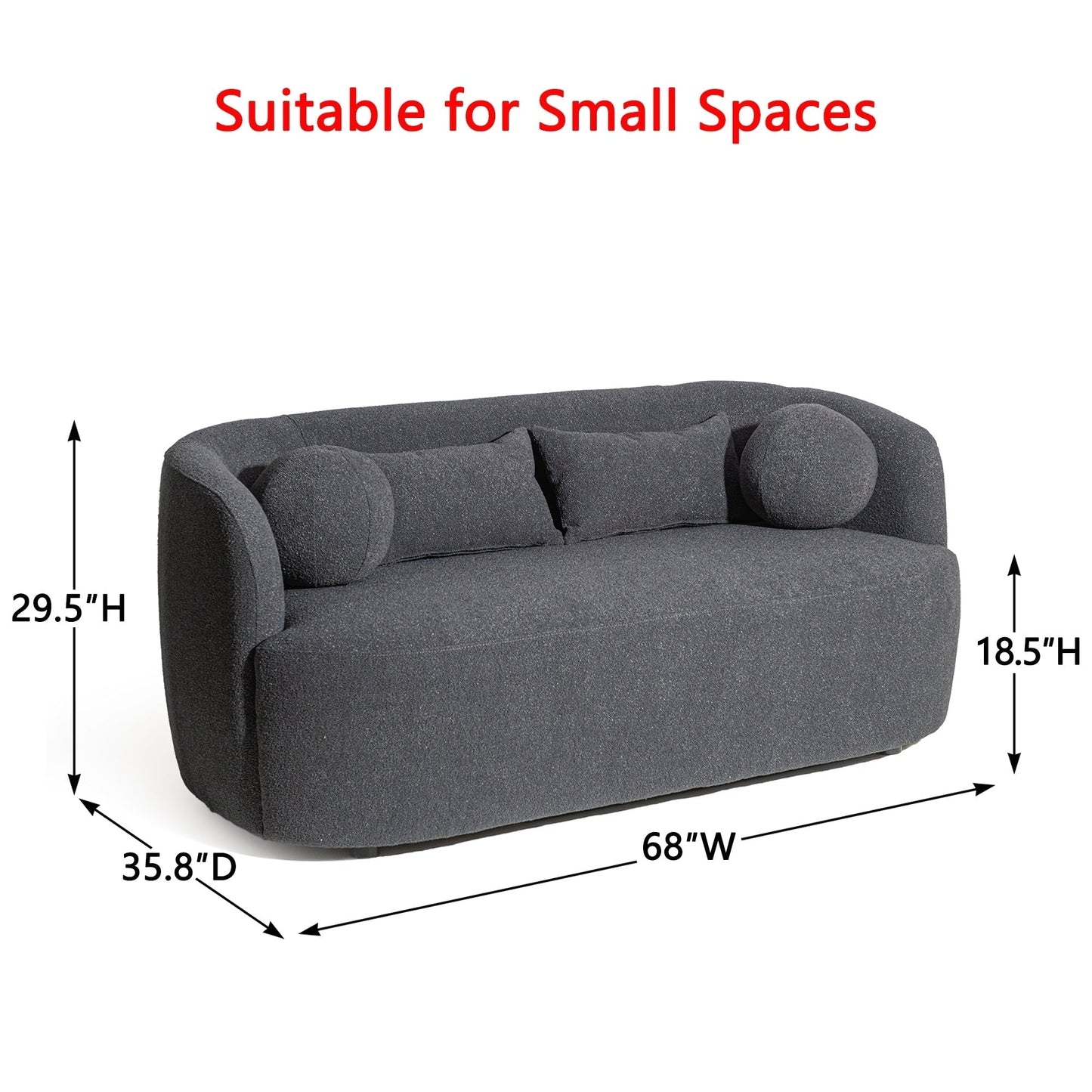 Causeuse 2 places rembourrée KINWELL Boucle avec oreillers