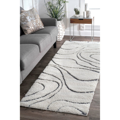 Nuloom Krista Contemporary Swirls Shag Area Rug
