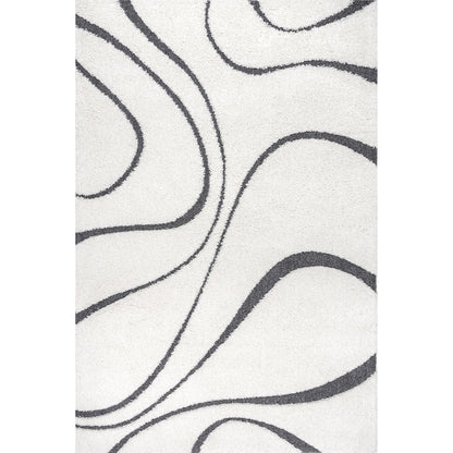 Nuloom Krista Contemporary Swirls Shag Area Rug