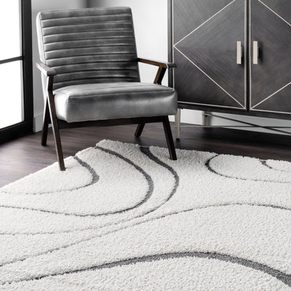 Nuloom Krista Contemporary Swirls Shag Area Rug