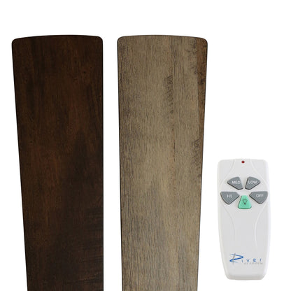 Ventilateur de plafond télécommandé à 3 lumières en bronze huilé et vitrail Della River of Goods de 52 pouces
